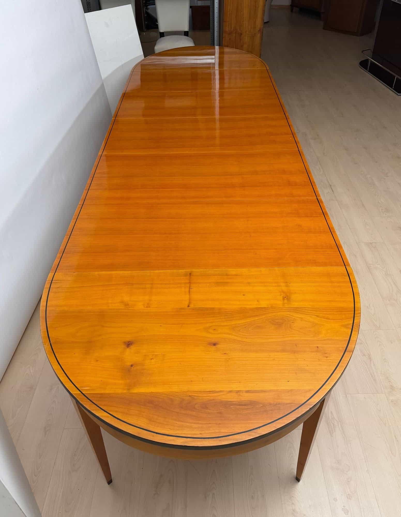 Oval Biedermeier Expandable Dining Table, Cherry, South Germany, circa 1880 - Image 9