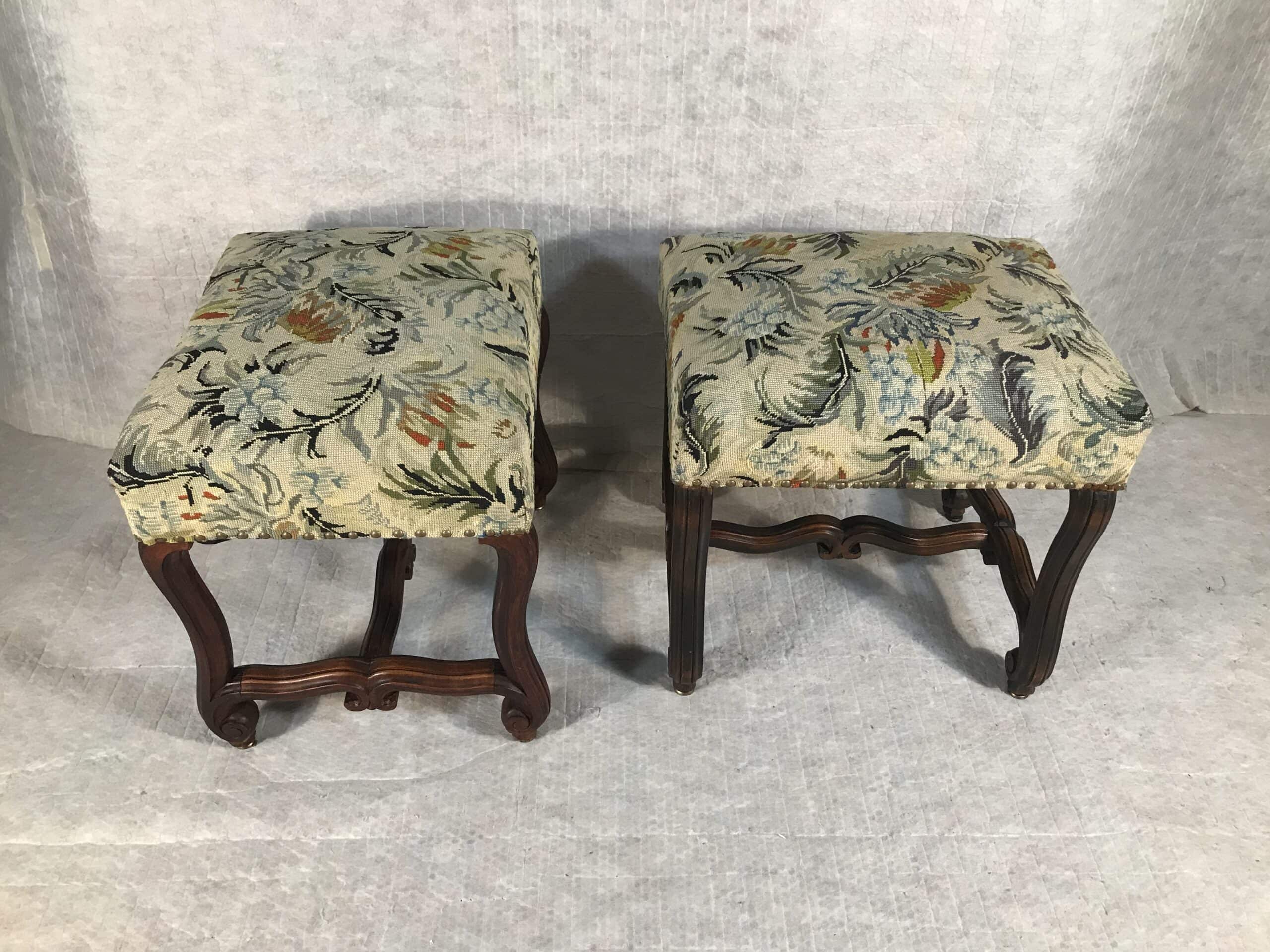 Pair of French Baroque-Style Tabouret, 19th century - Image 4
