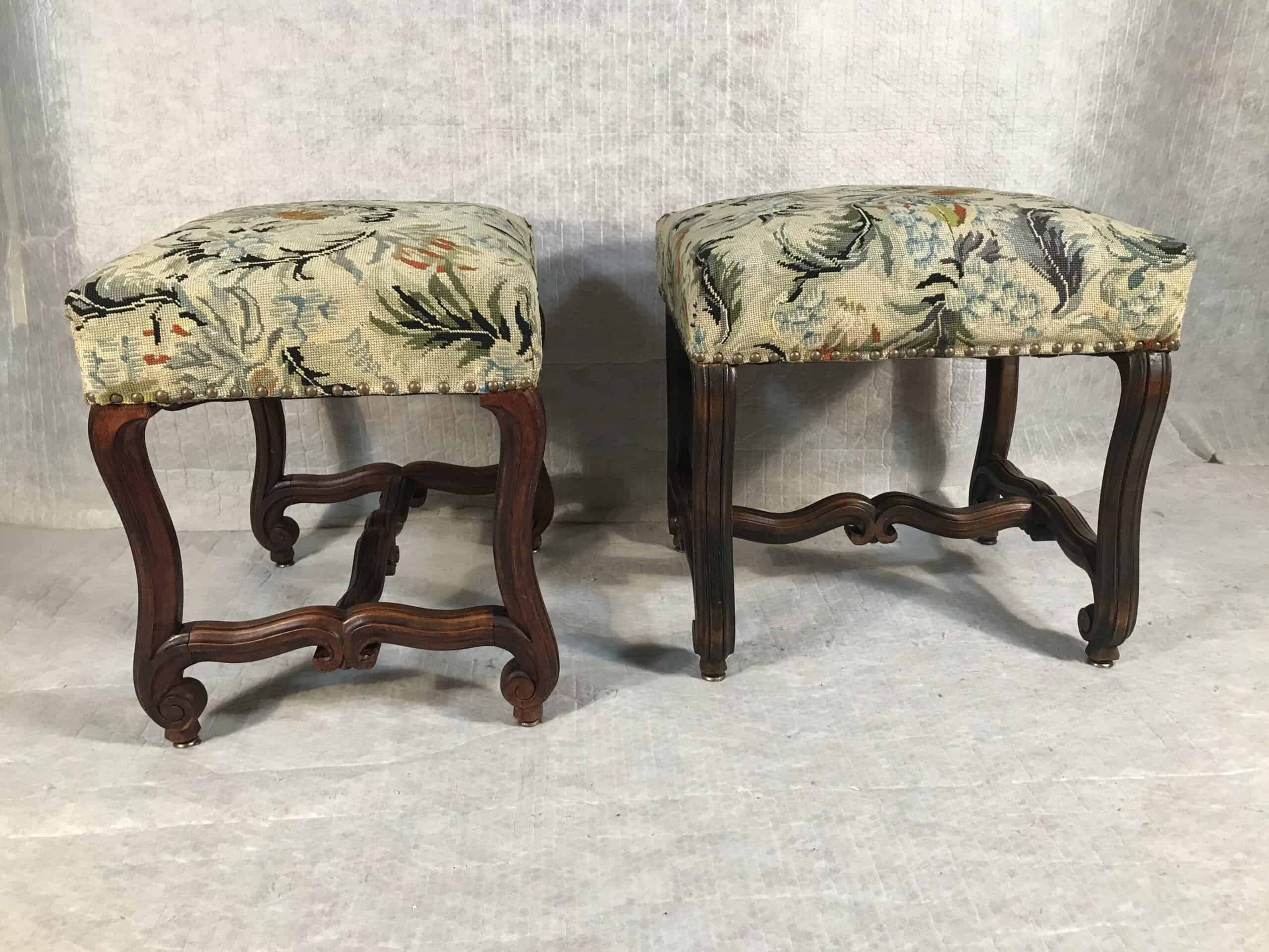 Pair of French Baroque-Style Tabouret, 19th century - Image 3