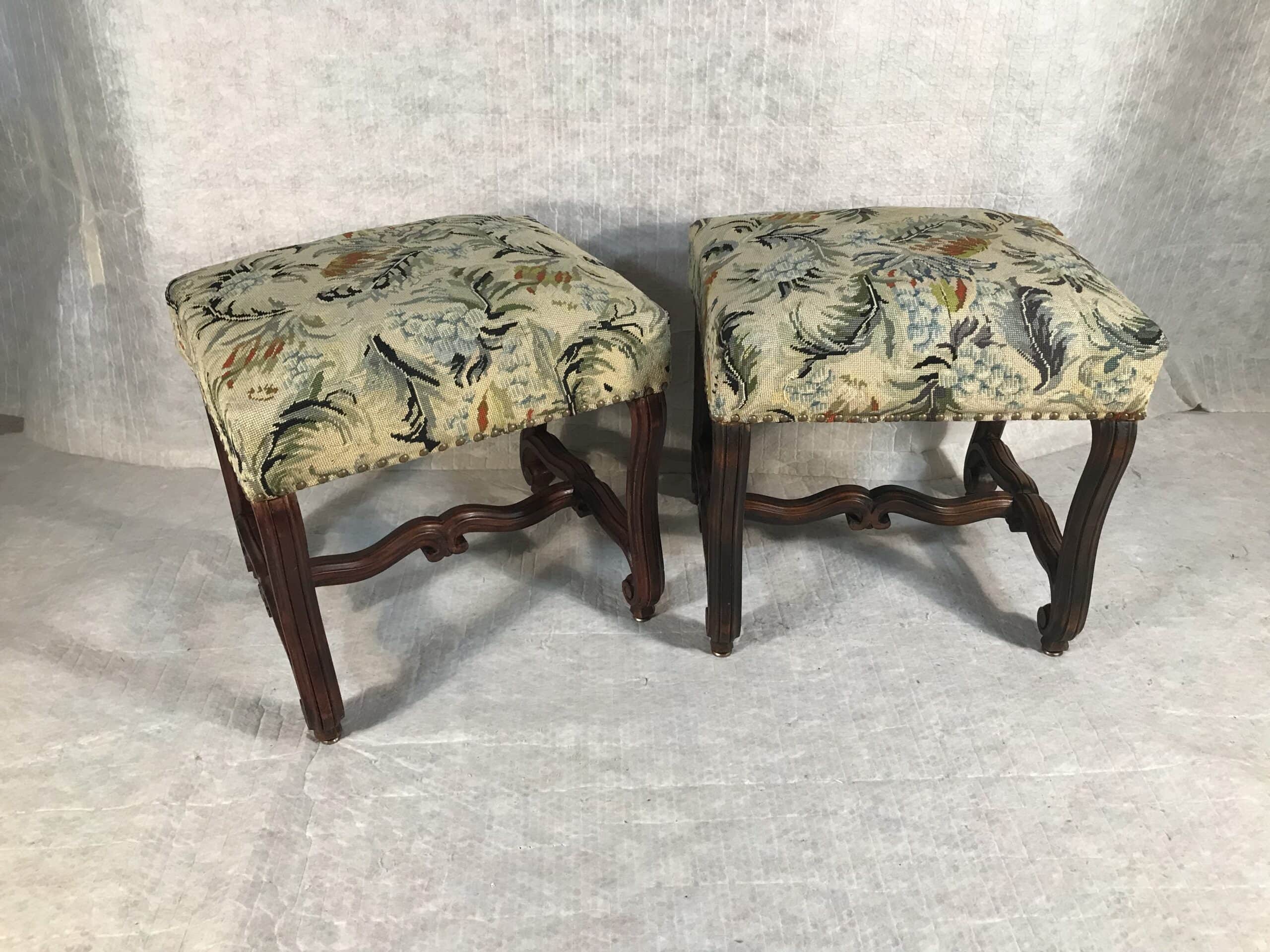 Pair of French Baroque-Style Tabouret, 19th century - Image 2