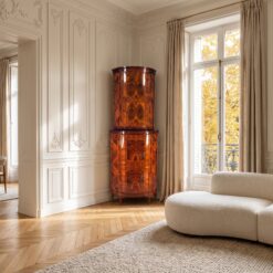 Antique Neoclassical Corner Cabinet- in an elegant interior- Styylish
