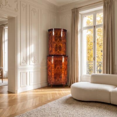 Antique Neoclassical Corner Cabinet- in an elegant interior- Styylish
