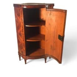 Antique Neoclassical Corner Cabinet- lower part with open door showing the two shelves inside-Styylish