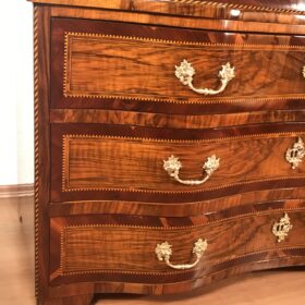 18th Century Baroque Walnut Bureau Cabinet with Figured Veneers