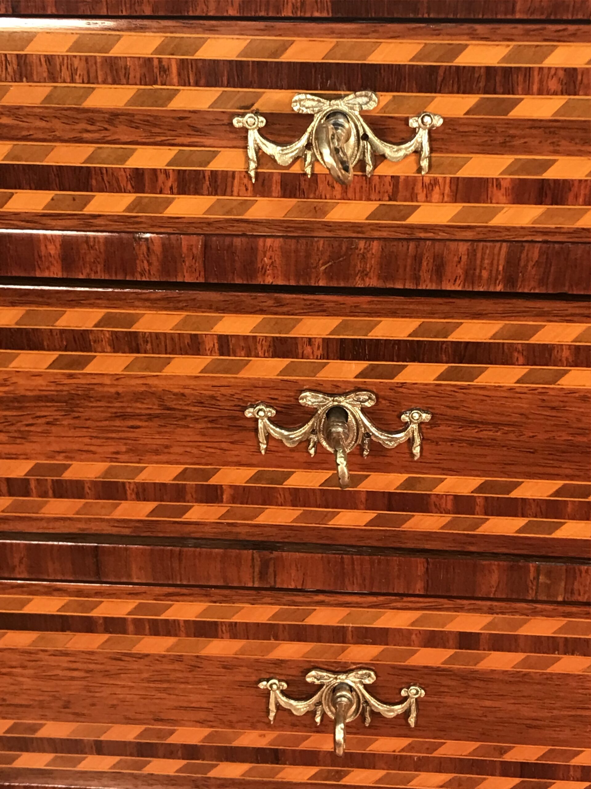 French Louis XVI Marquetry Side Table- detail of marquetry- Styylish