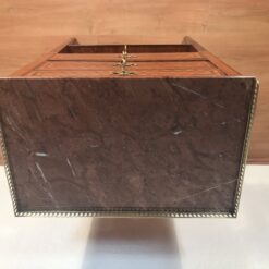 French Louis XVI Marquetry Side Table- view from above with marble top- Styylish