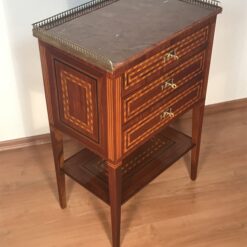 French Louis XVI Marquetry Side Table- three-quarter view - Styylish