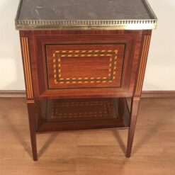 French Louis XVI Marquetry Side Table- back view from above- Styylish