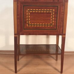French Louis XVI Marquetry Side Table- back view - Styylish