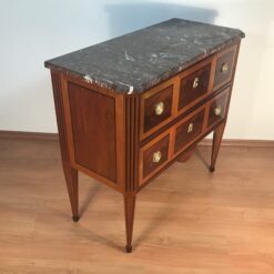 French Louis XVI Mahogany Chest of Drawers- three-quarter view- Styylish