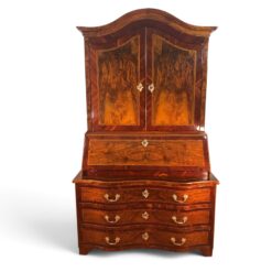 18th Century Baroque Walnut Bureau Cabinet with Figured Veneers- Styylish