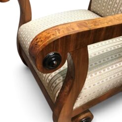 Pair of Tall-Back Biedermeier Armchairs with Floral Marquetry- detail of the armrests- Styylish