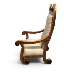 Pair of Tall-Back Biedermeier Armchairs with Floral Marquetry- side-view- left- Styylish