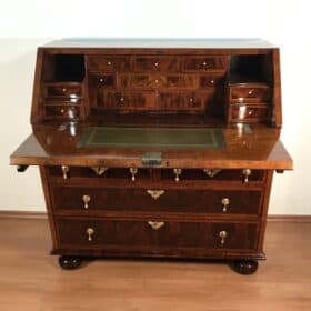 Antique Baroque Marquetry Slant-Front Secretary Desk, 18th Century