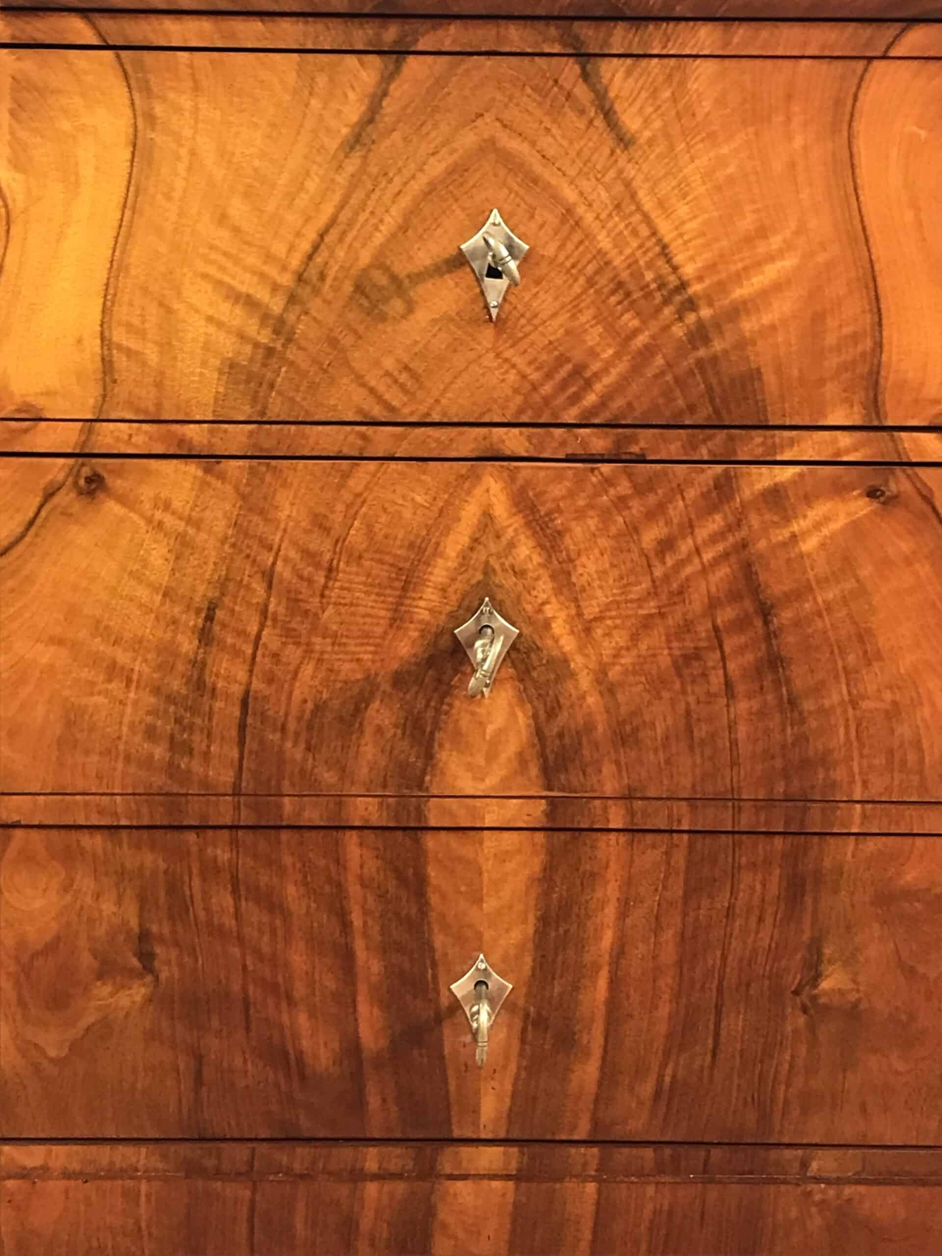 Antique Biedermeier Walnut Chest of Drawers, circa 1820 - Image 4