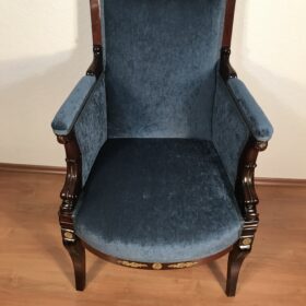 Antique Empire Mahogany Bergère, France 1800