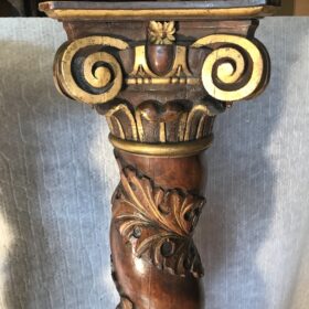 Pair of Antique Baroque Carved and Gilt Solomonic Columns, 18th century