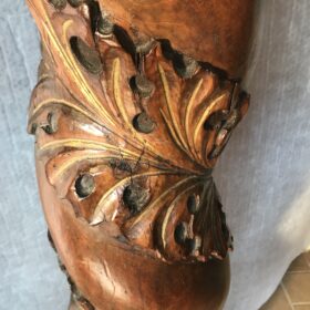 Pair of Antique Baroque Carved and Gilt Solomonic Columns, 18th century