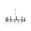Italian Diabolo Chandelier in Black Metal and Patinated Brass - Styylish