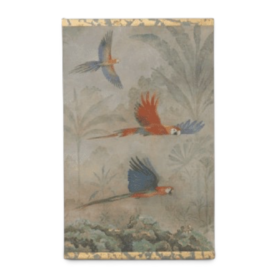 Contemporary French Hand-Painted Parrot Canvas