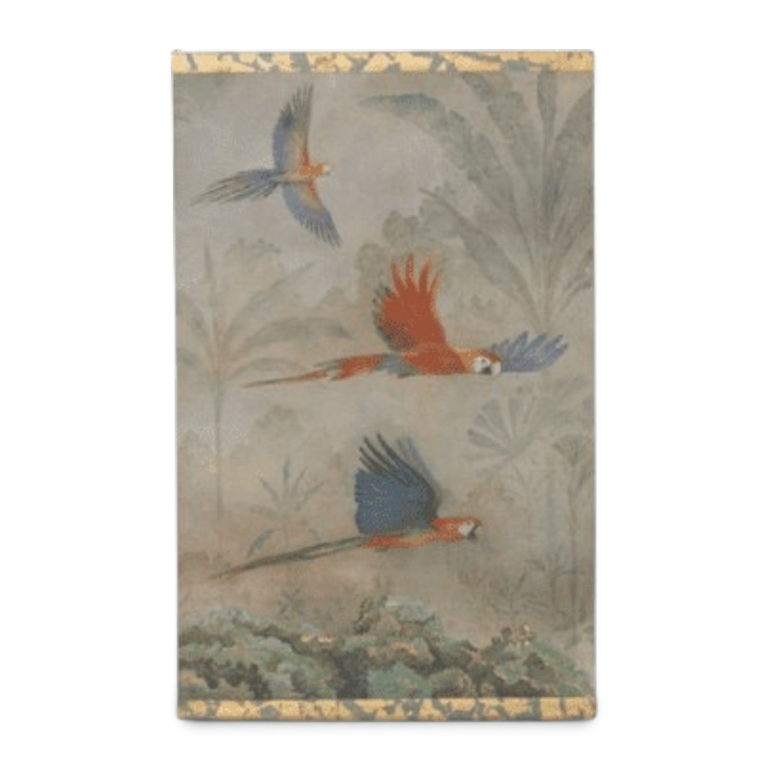 Contemporary French Hand-Painted Parrot Canvas - Styylish