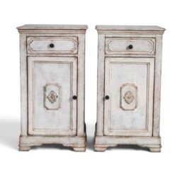 Pair of Swedish Gustavian Style Painted Cabinets- Styylish