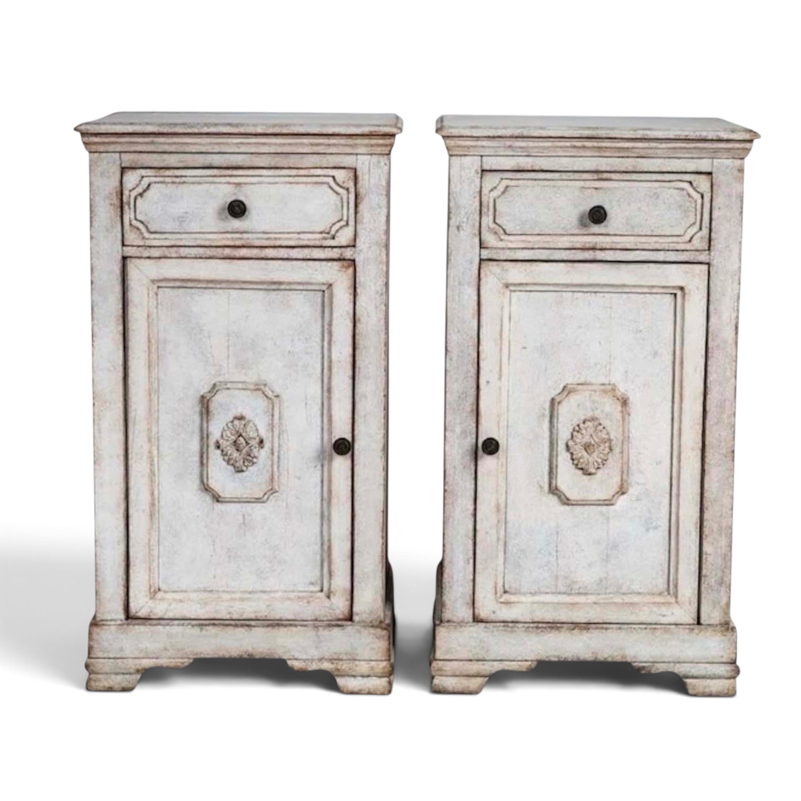 Pair of Swedish Gustavian Style Painted Cabinets- Styylish