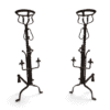 French Gothic Revival Landiers with Fleur-de-Lys - Styylish