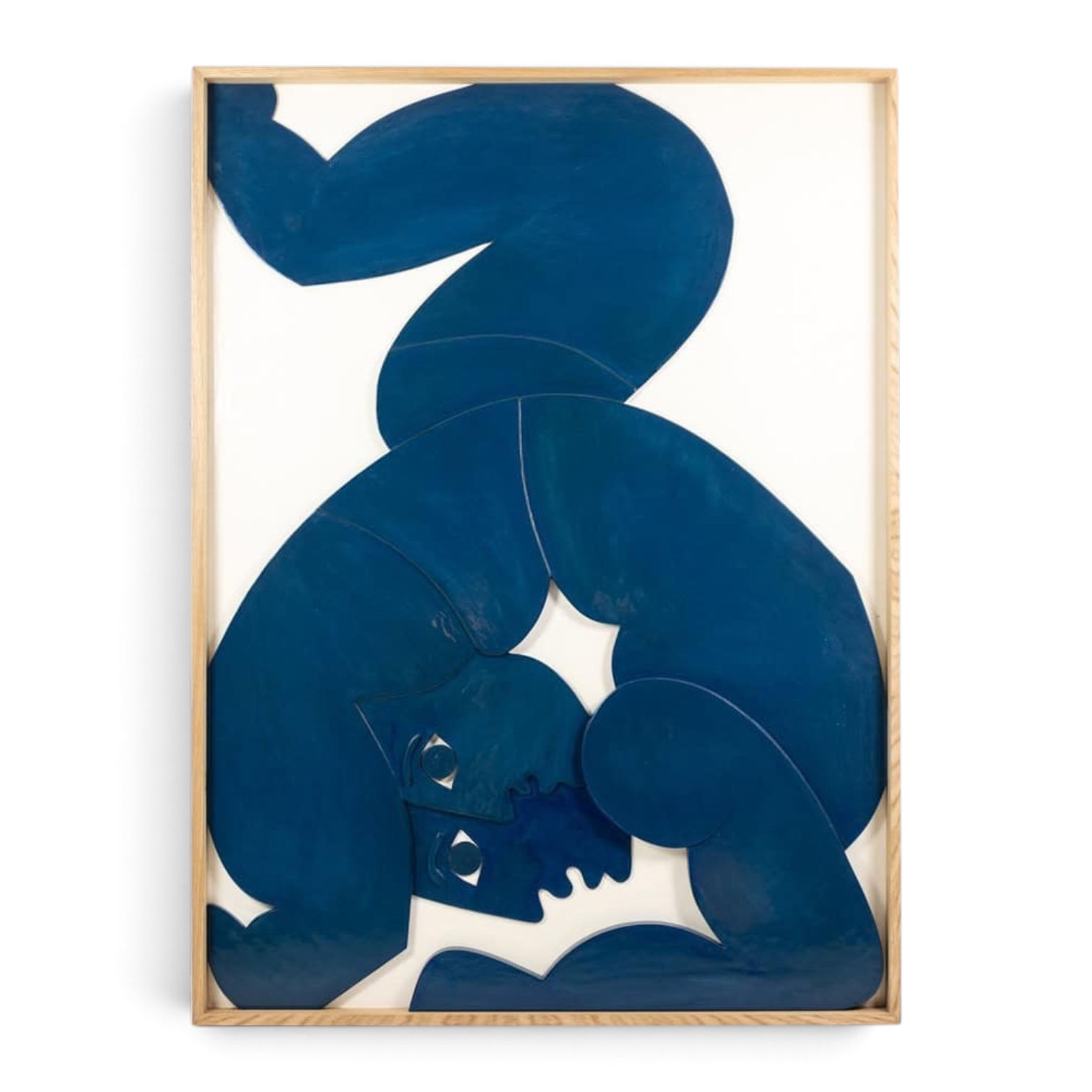 The Twins, Contemporary Carved Wood Bas-Relief Panel - Styylish