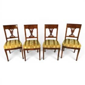 Set of Four Biedermeier Walnut Chairs, 1820
