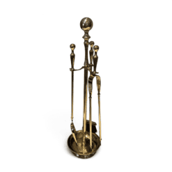 French Neoclassical Brass Fireplace Companion Set - Styylish