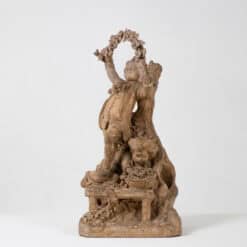 French Rocaille Terracotta Sculpture of Two Children - Front View - Styylish