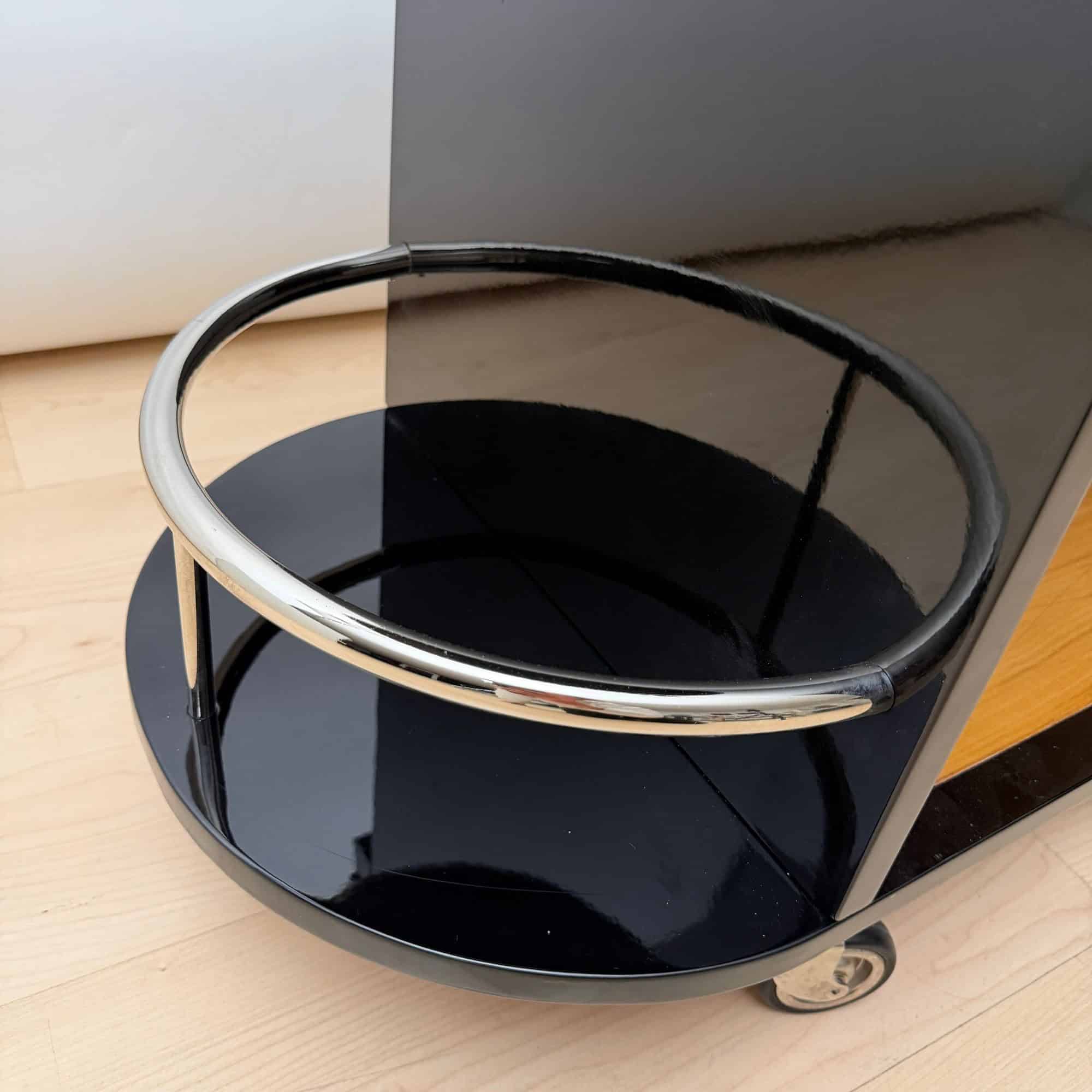 Art Deco Bar Cart, Black Lacquer, France, circa 1930 - Image 14
