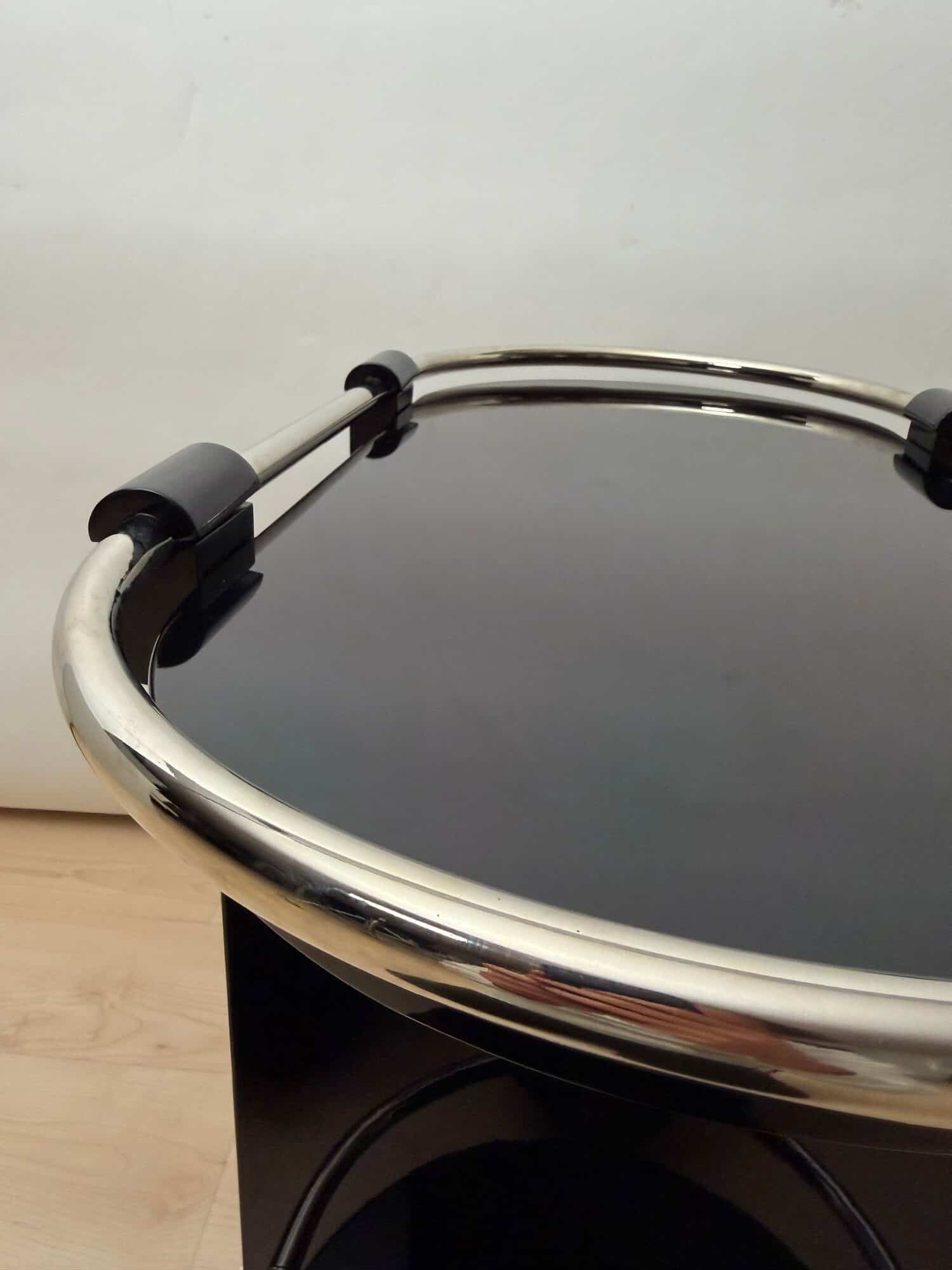 Art Deco Bar Cart, Black Lacquer, France, circa 1930 - Image 16