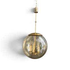 1970s Smoked Glass Globe Pendant Light - Styylish