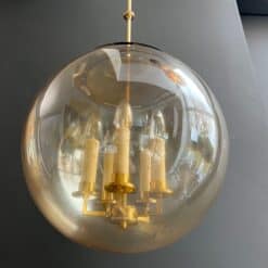 1970s Smoked Glass Globe Pendant Light - Globe Detail - Styylish
