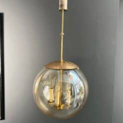 1970s Smoked Glass Globe Pendant Light - Alt View - Styylish
