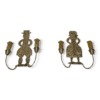 Pair of French 1950s Gilded Brass Figural Sconces - Styylish