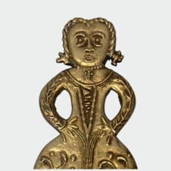 Pair of French 1950s Gilded Brass Figural Sconces - Lady Close Detail - Styylish