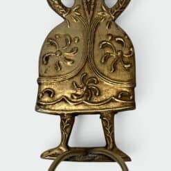 Pair of French 1950s Gilded Brass Figural Sconces - Lady Dress Detail - Styylish