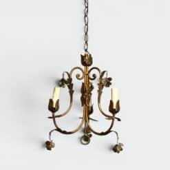 Pair of Italian 1950s Gilt Tole Chandelier Sconces - View Four - Styylish