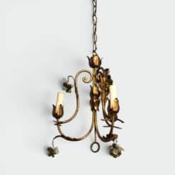 Pair of Italian 1950s Gilt Tole Chandelier Sconces - View Six - Styylish