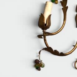Pair of Italian 1950s Gilt Tole Chandelier Sconces - Detail One - Styylish