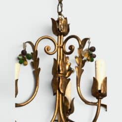 Pair of Italian 1950s Gilt Tole Chandelier Sconces - Detail Two - Styylish