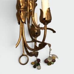 Pair of Italian 1950s Gilt Tole Chandelier Sconces - Detail Four - Styylish