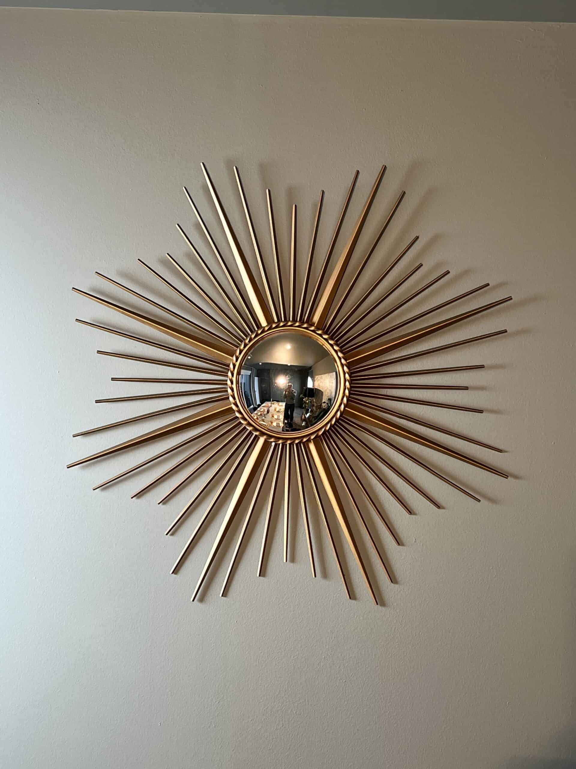 French 1950s–1960s Chaty Style Sunburst Mirror - View One - Styylish