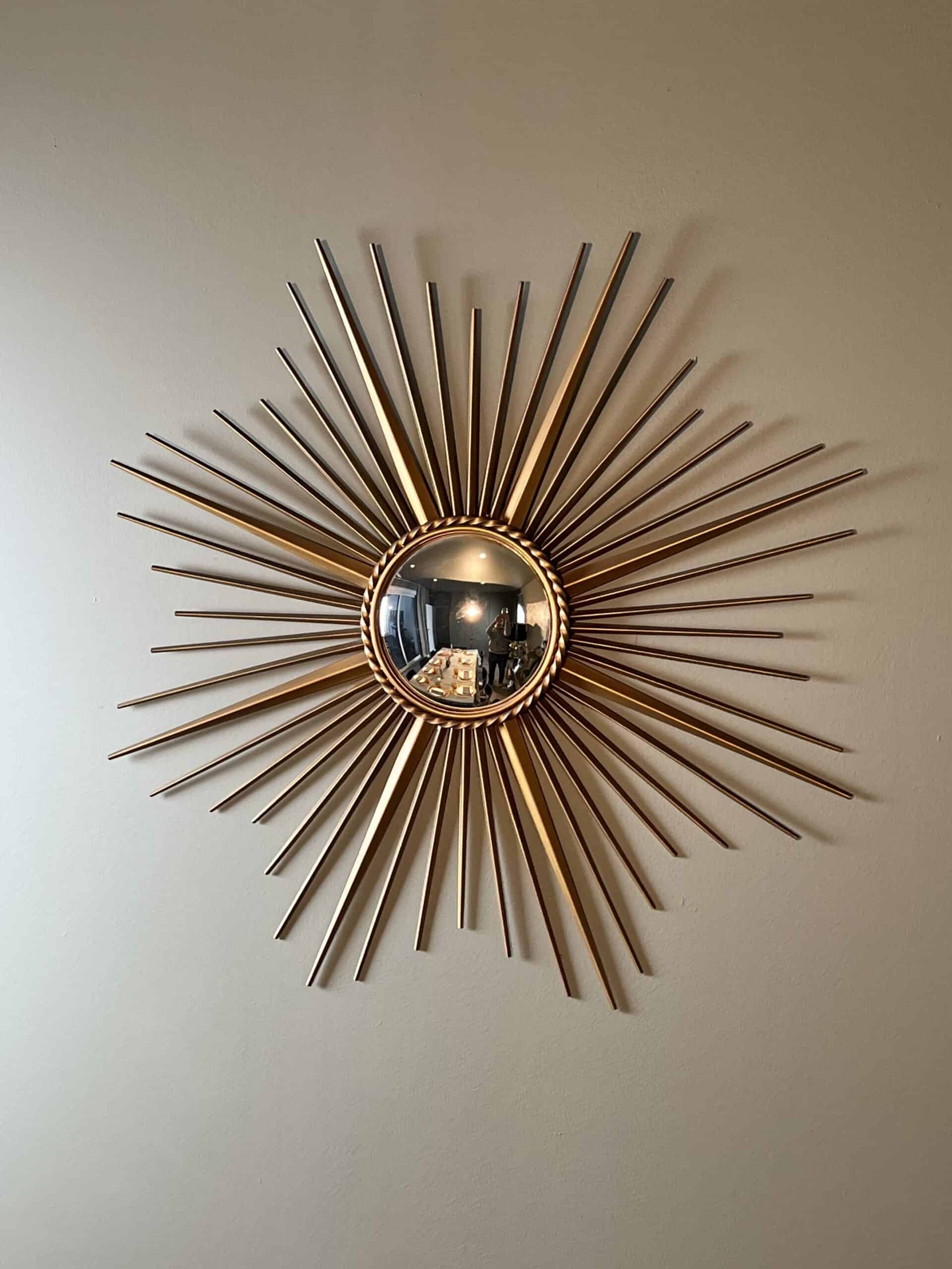 French 1950s–1960s Chaty Style Sunburst Mirror - View Two - Styylish