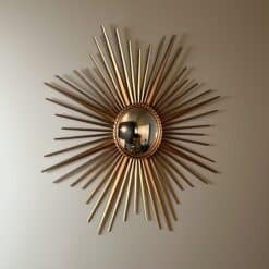 French 1950s–1960s Chaty Style Sunburst Mirror - View Three - Styylish
