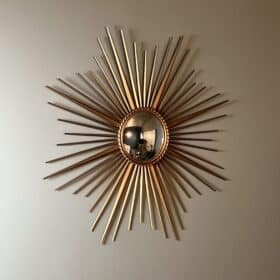 French 1950s–1960s Chaty Style Sunburst Mirror