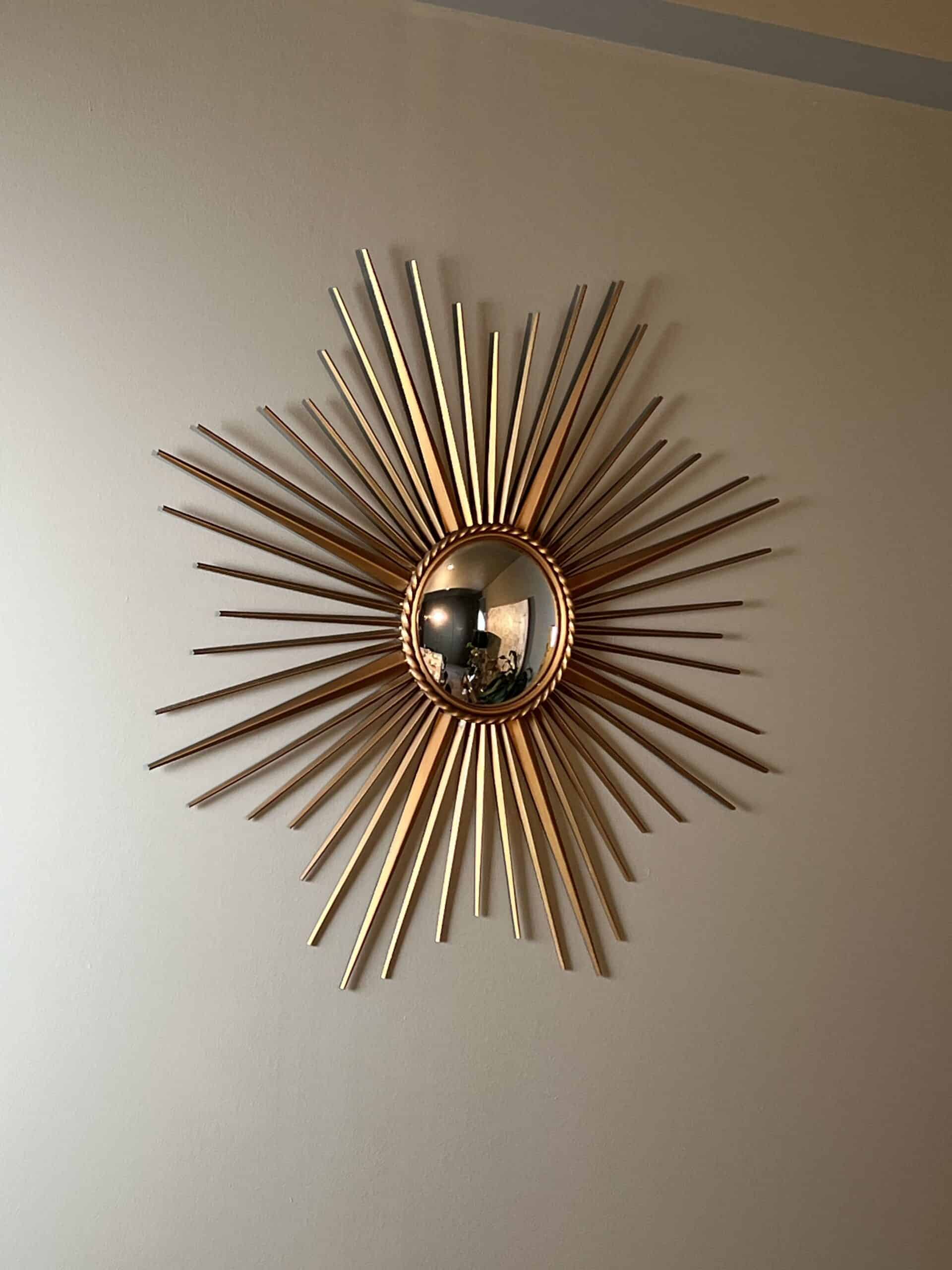 French 1950s–1960s Chaty Style Sunburst Mirror - View Three - Styylish
